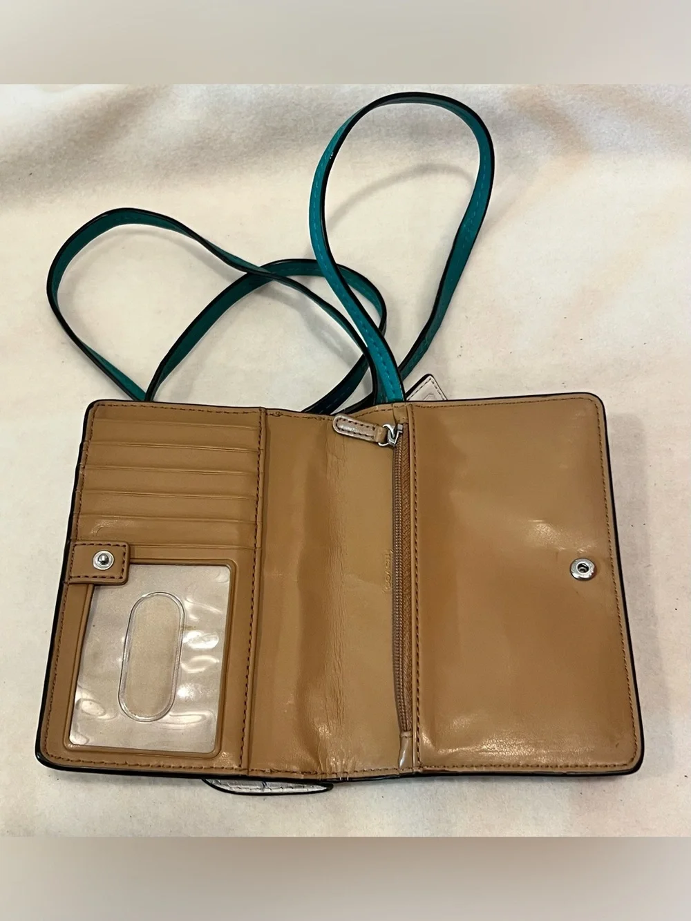 Coach Carrie Color block Leather Shoulder Bag with Matching Crossbody Wallet Set